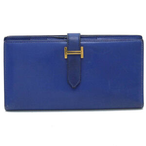 HERMES Blue Leather Wallet